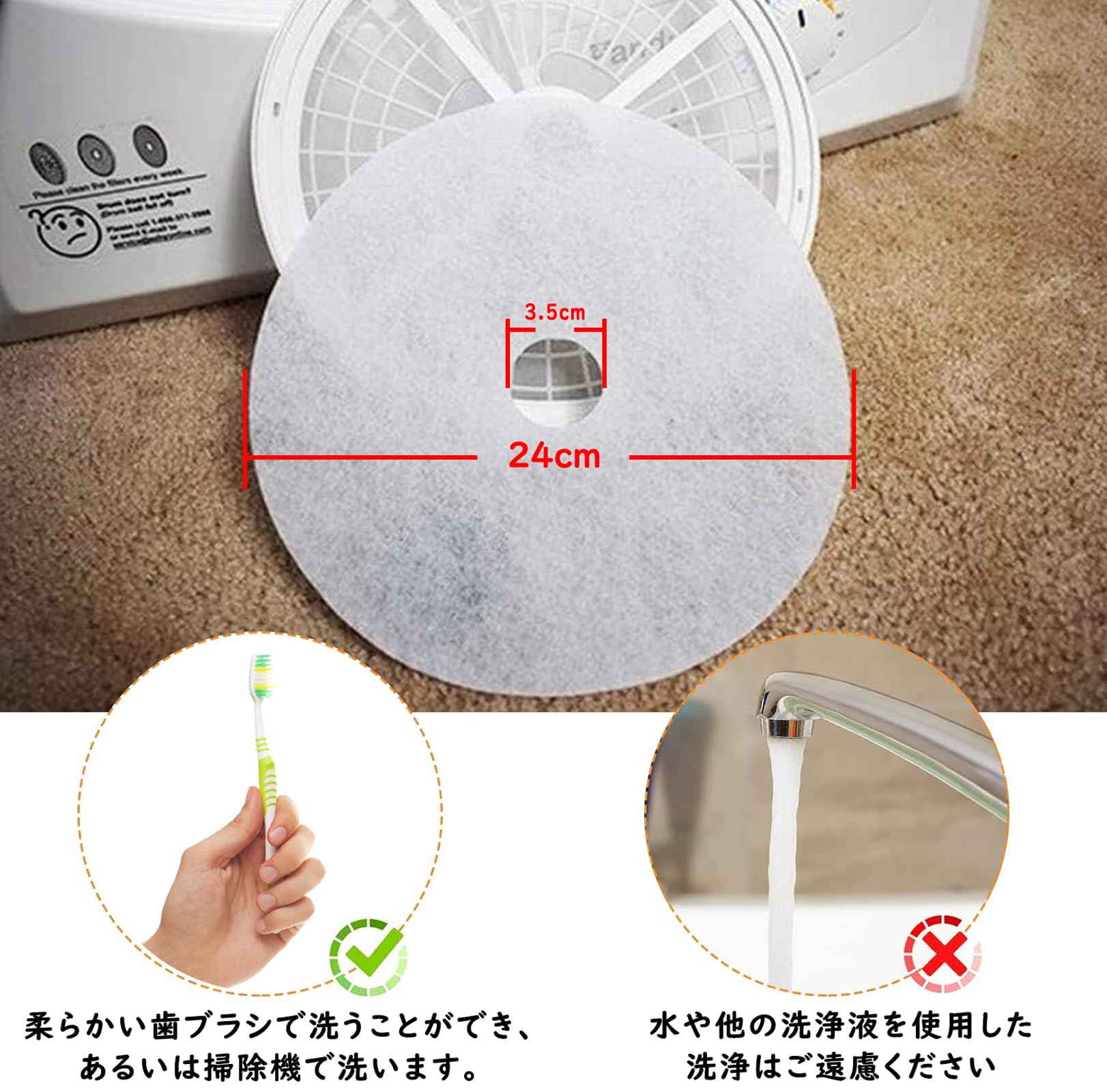 Amazon.co.jp: ZRGR 小型衣類乾燥機用ろ過綿 (10枚入り) 乾燥機
